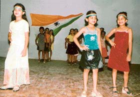 Children of Bhavan Vidyalaya participate in a cultural programme organised in connection with Independence Day in Chandigarh