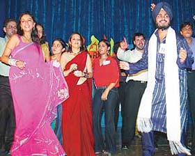 Students dance to the tune of a Punjabi pop number at the Freshers’ party at DAV College, Sector 10, Chandigarh