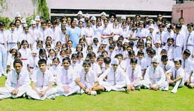 Students of Shastri Model School, Phase I, Mohali, during their visit to The Tribune office in Chandigarh