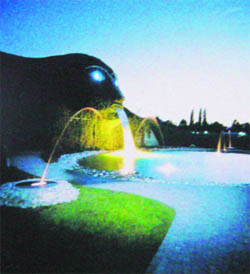 The water-spouting giant at the crystal world