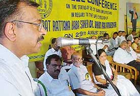 Mr Mirnal Shankar, DGM of SBI Haryana (Module), talks of the mission of Bharat Ratan Babasaheb B.R. Ambedkar in Sector 37, Chandigarh