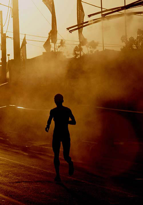 An athlete runs in the women's marathon in the Athens 2004 Olympic Games on August 22. Japan's diminutive Mizuki Noguchi produced a courageous run from the front to win the Olympic women's marathon title.