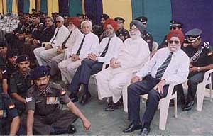A view of the distinguished gathering at the Chhamb Jaurian Day celebrations organised by 20 Lancers somewhere in the western sector on Wednesday.