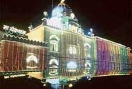  Singh Sabha gurdwara in Sarabha Nagar, Ludhiana, illuminated for Parkash Utsav celebrations