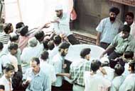 A view of langar near the AC market held in connection with the 400th Parkash Utsav of Sri Guru Granth Sahib in Ludhiana