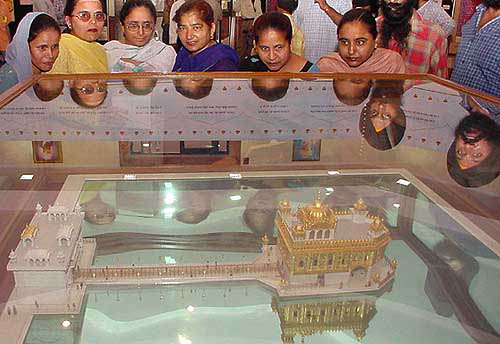 Visitors at Sri Guru Granth Sahib Research Centre which was inaugurated by Dr Manmohan Singh at Gurdwara Rakab Gunj in New Delhi on Thursday.