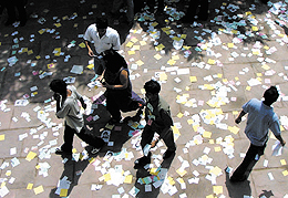 Law College from a vantage point during the DUSU polling in the Capital on Friday.