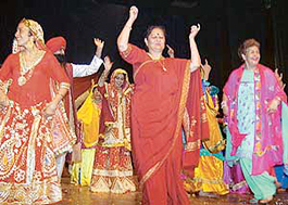 Teachers and principal of K.B. DAV, Sector-7, Chandigarh, present a cultural programme for school students on the eve of Teachers Day