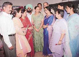 Teachers of various UT schools who were honoured by Mrs Rajesh Chaudhry