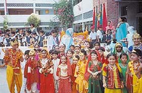 Students of New Public School Sector 18, Chandigarh dressed in their colourful best for Janmashtami celebrations in Chandigarh