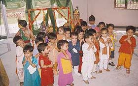 Students of Ajit Karam Singh International Public School, Sector 45, Chandigarh celebrate Janmashtami