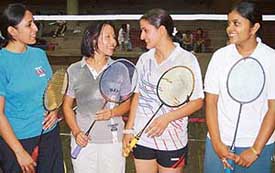 Panjab Univesity Women Badminton team, who won overall championship of Inter College Badminton meet being held at Panjab Univeristy