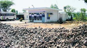 The petrol station that was vandalised by some unidentified men in Pakhowal