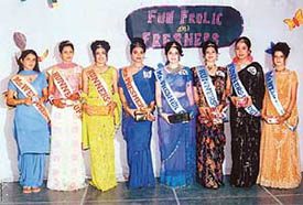 Winners of Freshers Day contest held at Guru Nanak Institute of Management and Technology, Model Town, Ludhiana, on Tuesday