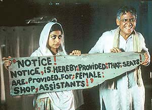 Om Puri with Ayesha Dharker in The Mystic Masseur