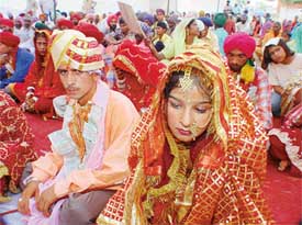 Mass marriages in progress at Mullanpur Garibdass in Mohali 