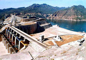 A view of the Ranjit Sagar Dam