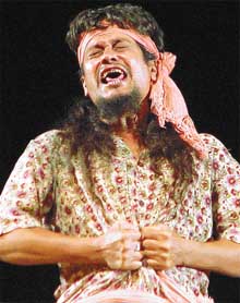 Deepak Tiwari in and as Charandas Chor, staged on the opening day of the National Theatre Festival at Tagore Theatre