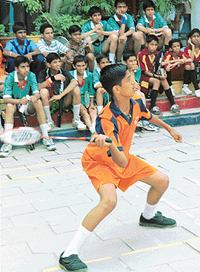 Divanshu of KV-29, Chandigarh, in action at sports meet at Kendriya Vidyalaya, Sector 31, Chandigarh, on Tuesday.