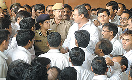Lawyers of Karkardooma Court engaged in polemics with DCP East Nuzhat Hassan during their dharna against a Delhi Police officer who had got involved in an unsavoury controversy with a lawyer last week.