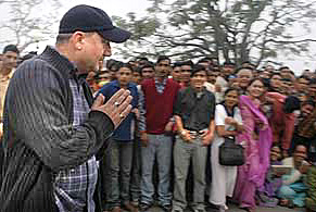 Bollywood actor Anupam Kher who has come to Shimla for the shooting of Harry Baweja's film 'Pyar' on Tuesday.