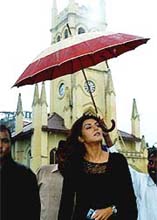 Bollywood actress Sushmita Sen in Shimla on Wednesday