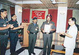 GOC-in-C of Western Command, Lieut-Gen J.J. Singh releases Commands Hindi magazine, Vijay Chakra in Chandimandir on Monday.