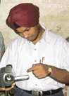 Tadbir Singh views his recording of celestial emission