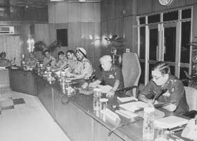 Chief of Staff, Headquarters Western Command, Lieut-Gen P.K. Grover, addressing Army and Central Police Organisations Conference in Chandimandir