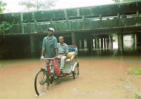 Subway connecting Sectors 11 and 15 in Chandigarh was waterlogged following rain on Monday night