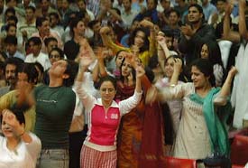 Youth swaying to the music at the Youth Concert For Peace