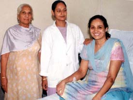 A patient convalsces at the Dayanand Medical College Hospital after a rare kidney surgery was performed on her