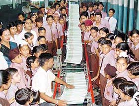Children of AC National Public Senior Secondary School, Zirakpur, on their visit to The Tribune office in Chandigarh