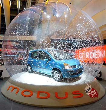 The Renault Modus is displayed on the second of two Press days at the Paris Motor Show on Friday