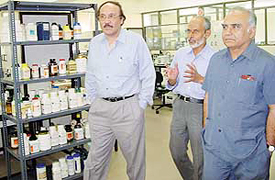 The Secretary of the Department of Biotechnology, Prof M.K. Bhan, takes a round of laboratories at IMTECH in Chandigarh on Sunday. 