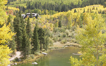 Actor Kevin Costner's ranch is photographed in Aspen, Colorado, the site of Costner's wedding