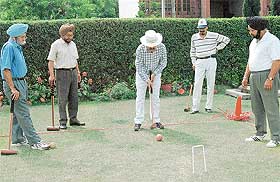 A croquet tournament at the Defence Services Officers Institute