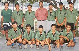 The hockey team of DAV Senior Secondary School, Sector 8, Chandigarh, which won the Pre-Nehru Hockey Tournament.