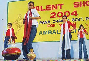 A talent show in progress at Kalpana Chawla Government Polytechnic in Ambala on Wednesday.