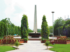 A view of the War Memorial