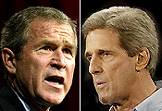 George W. Bush and John Kerry 