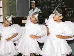 Students of Government Model Senior Secondary School, Sector 44-D, Chandigarh, perform at a function to mark the day on Friday.