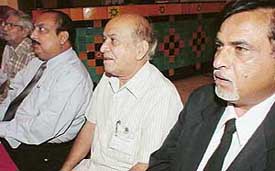 Mr Rakesh Datta, Mr B.L. Luthra and Mr V.K. Kashyap during the Valuers Day celebrations in Chandigarh