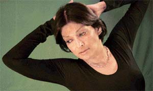 Mallika Sarabhai performing in the stage production, Colours of the Heart