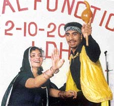 Students dance during a competition held by the IICE centre at Ludhiana