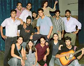 The Manch Tantra Group while rehearsing for the play Painter Babu at DAV College, Sector 10, Chandigarh