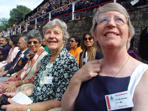 Old Sanawarians enjoying the NCC parade on the concluding day of 157th founders day celebrations at Lawrence School, Sanawar, near Kasauli