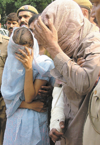Accused Bijender Jat and his wife Preeti arrested by the police in the Capital on Tuesday.