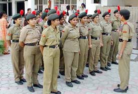 NCC cadets of Master Tara Singh Memorial College for Women get instructions about traffic management in Ludhiana
