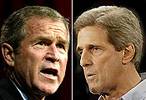 George Bush and John Kerry